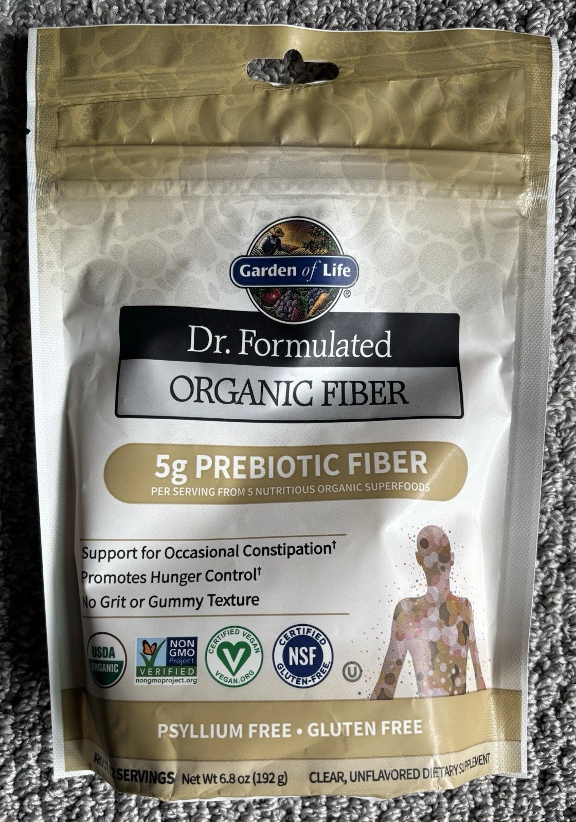 Garden of Life Organic Prebiotic Fiber 6.8oz Unflavored/Psyllium & Gluten Free