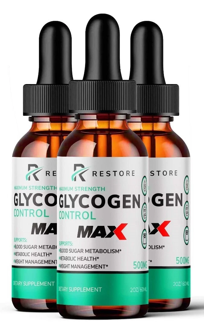 Restore Glycogen MAX Control Blood Drops, Blood Sugar Control Drops (3 Pack)