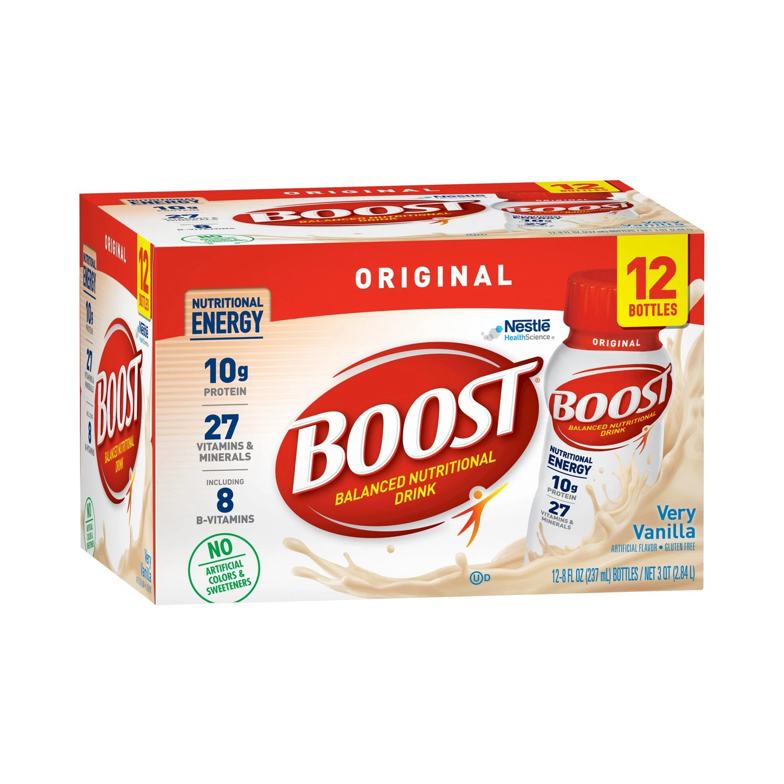 Nestle Boost Original Balanced Nutritional Drink Very Vanilla 8 oz Bottle 24 Ct