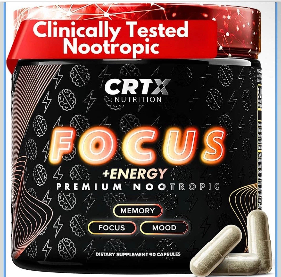 Nootropic Strongest Focus Supplement - Clinically Backed Ingredients Made in USA