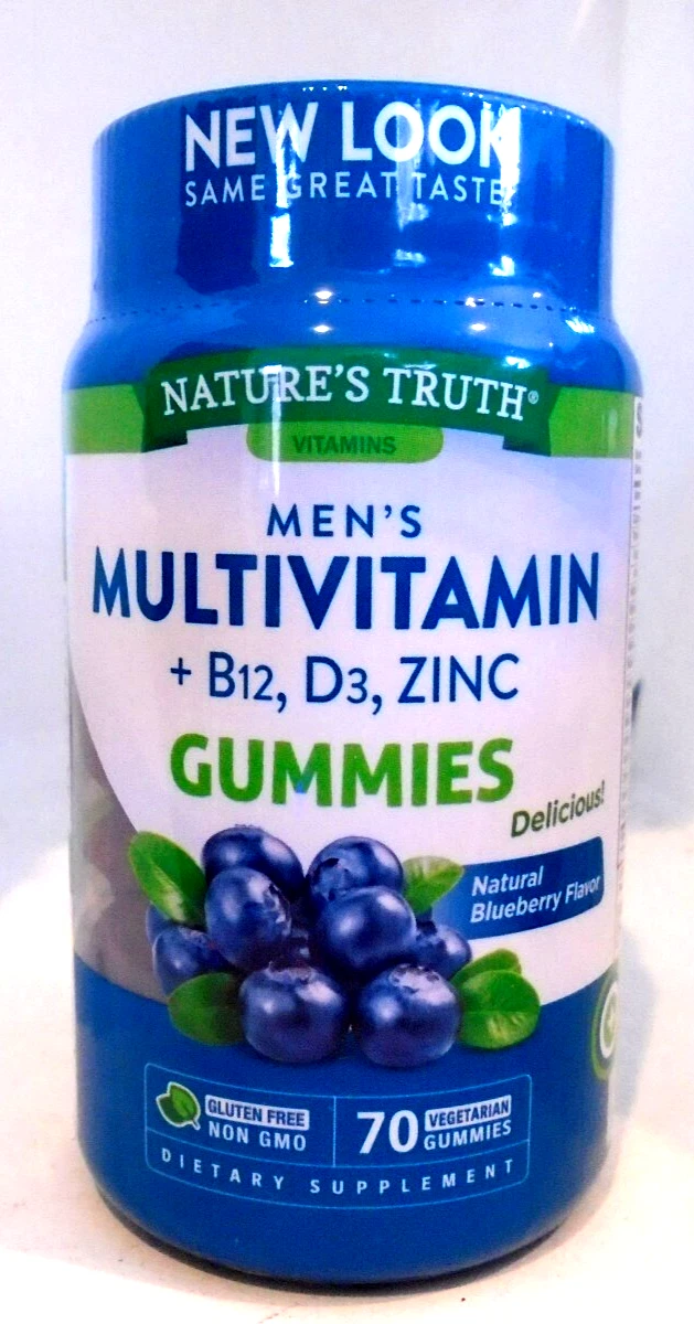 Nature’s Truth Men's Multivitamin B12, D3, Zinc Dietary Supplement - 70 Gummies