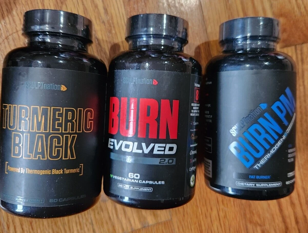3PK - Sculptnation -Burn Evolved, Burn Pm , Turmeric Black Weight LOSS