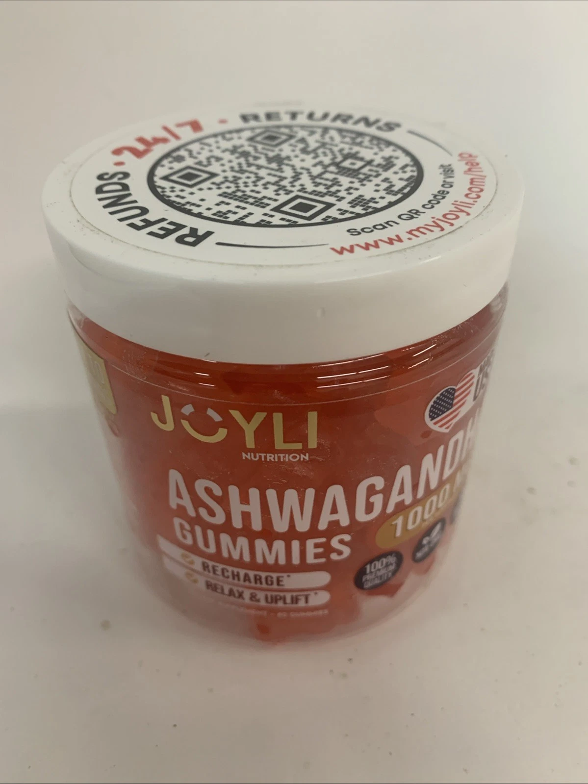Joyli Nutrition Ashwagandha Gummies for Women & Men 60ct BB05/2026