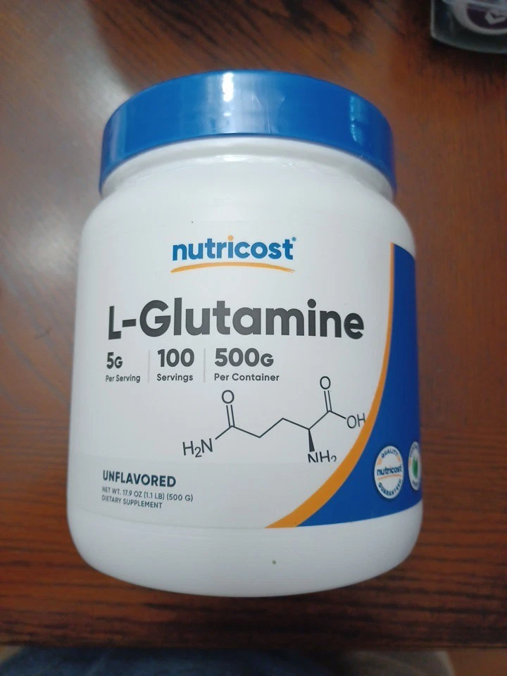 Sealed Nutricost Pure L-Glutamine Powder 500G - 100 Servings, Non-GMO 10/2027