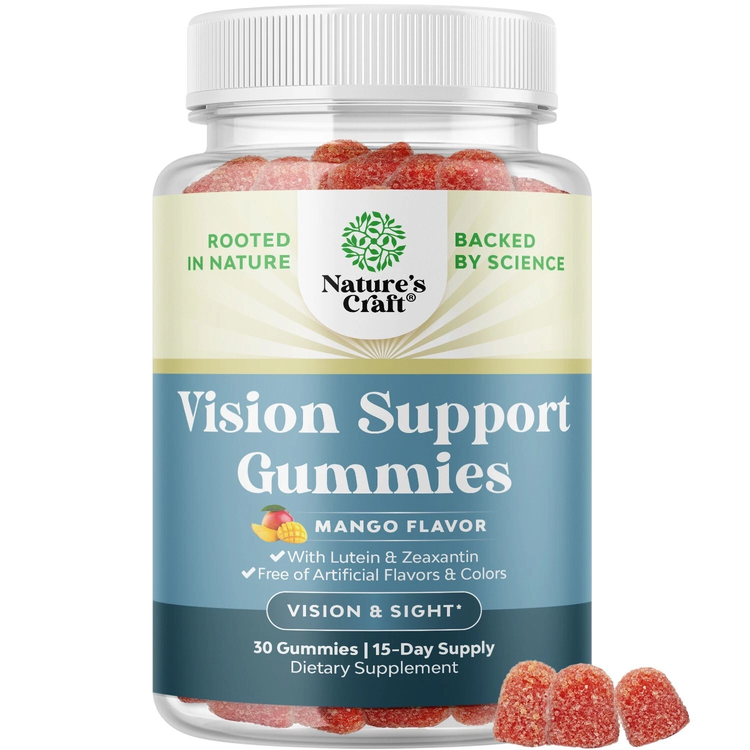 Vision Support Gummies for Adults Lutein and Zeaxanthin Supplement for Eye 30ct