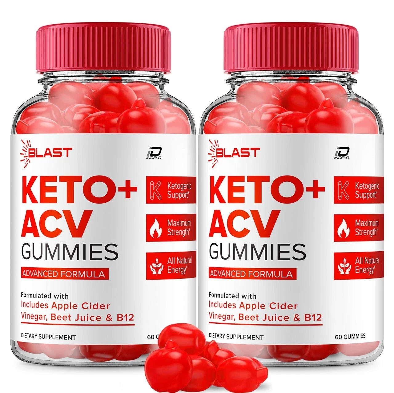 (2 Pack) Blast Keto ACV Gummies Supplement – Blast Apple Cider Vinegar 1000MG