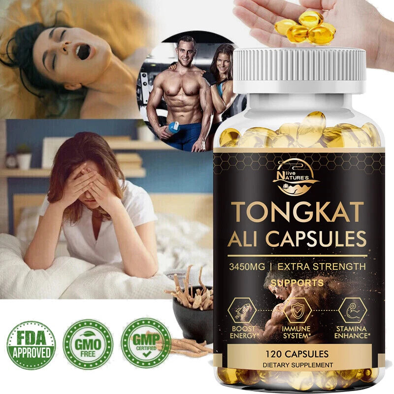Natural Testosterone Booster 3450mg TongkatAli Extract 200:1 Strong 120 Capsules
