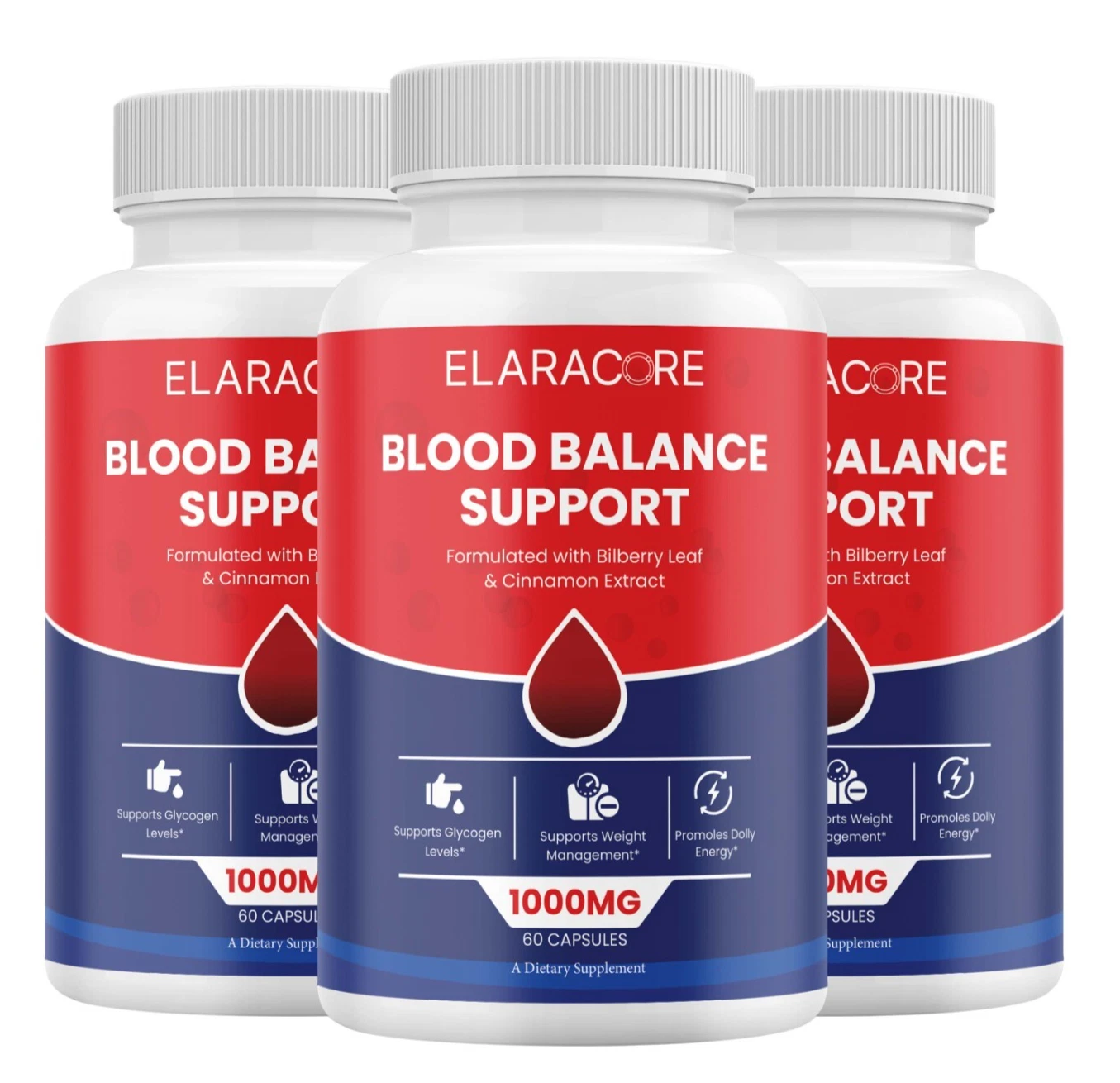 (3 Pack) Elaracore Glycogen Capsules, Elaracore Advanced Blood Support Capsules