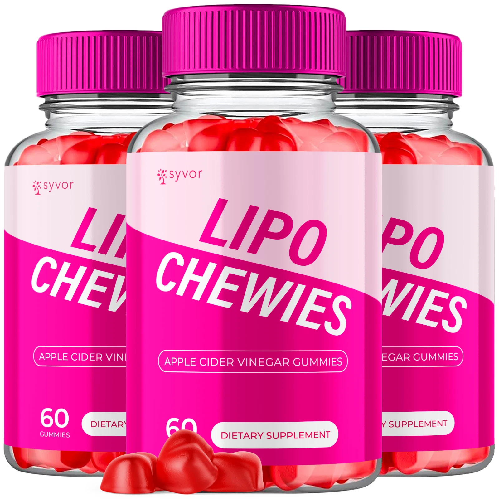Lipo Chewies Apple Cider Vinegar Gummies Max ACV Strength Supplement 180 Gummies