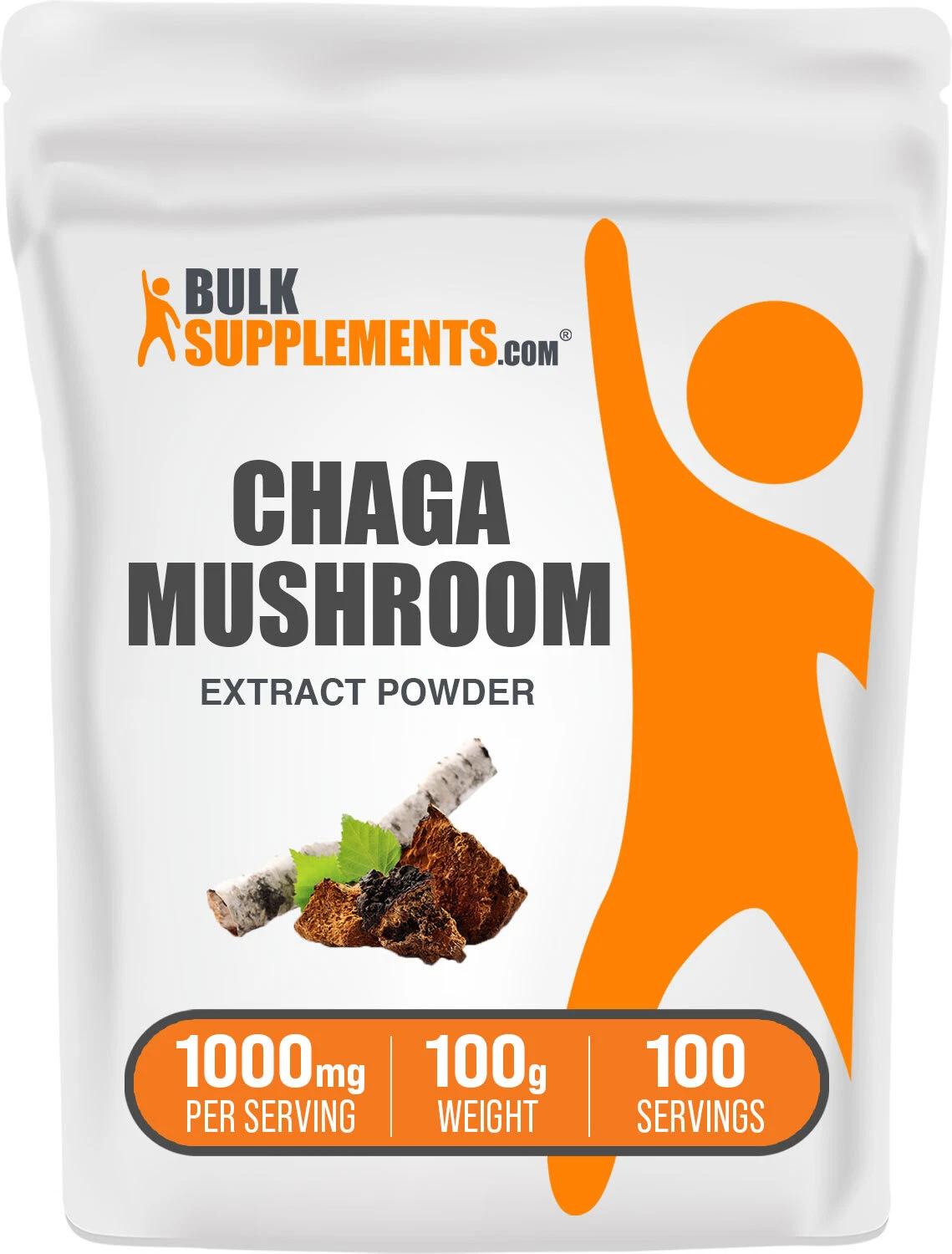 BulkSupplements Chaga Mushroom Extract - 1000mg Servings- Beta Glucan Supplement