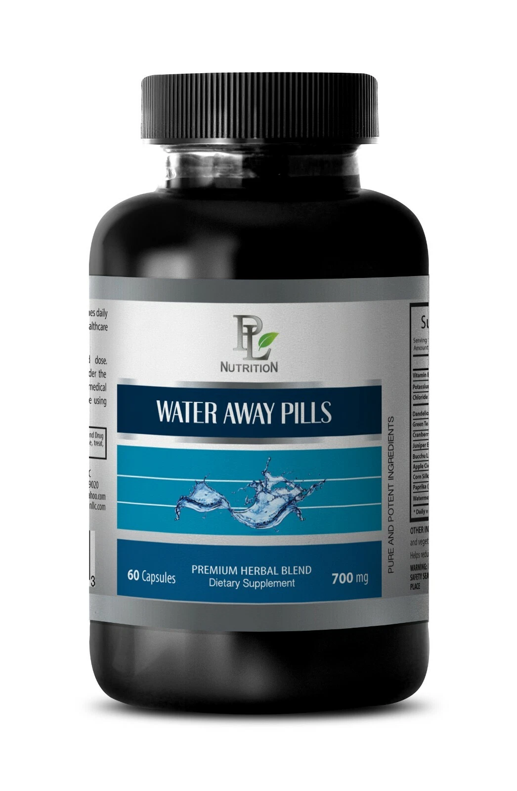 WATER WEIGHT PILLS - Vitamin B-6, Potassium, Chloride, Dandelion 1Bot