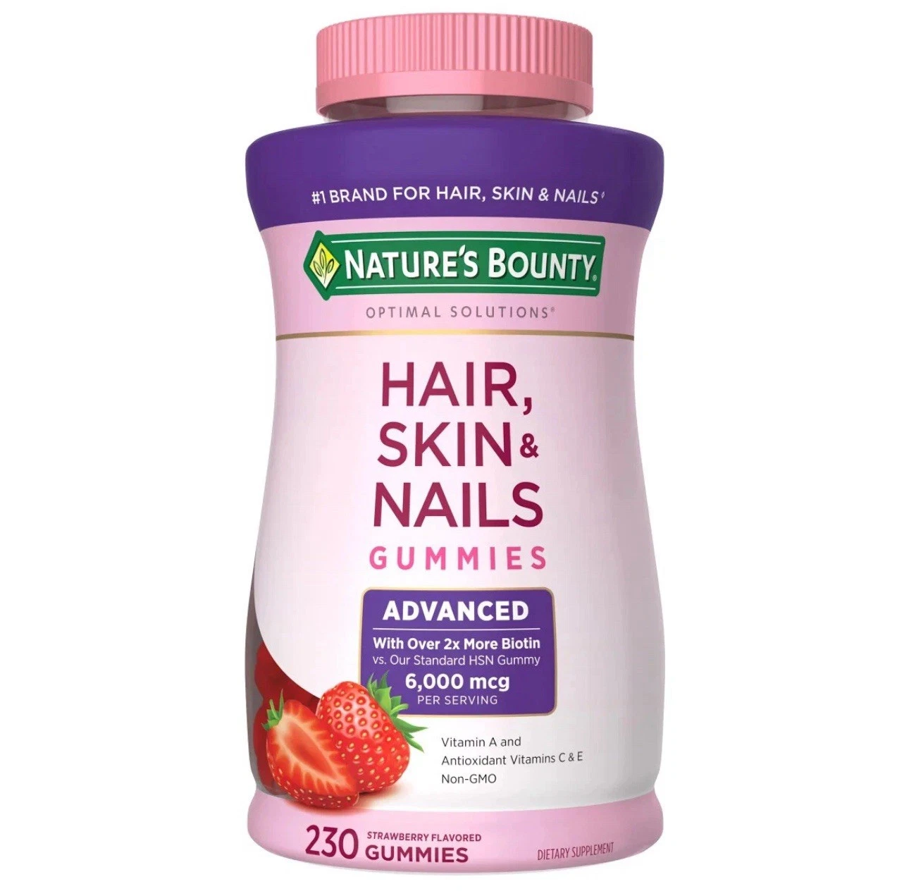 Nature's Bounty Hair Skin and Nails with Biotin Antioxidants 230 Gummies