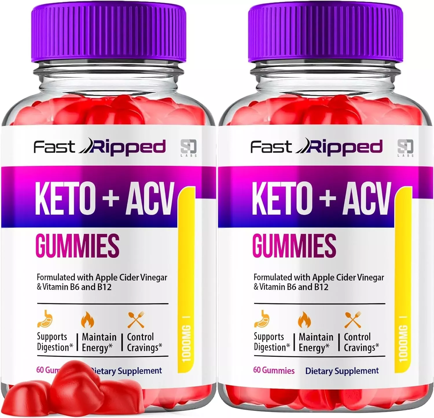 Fast Ripped Keto ACV Gummies, Official Max Strength Keto ACV Gummies (2 Pack)