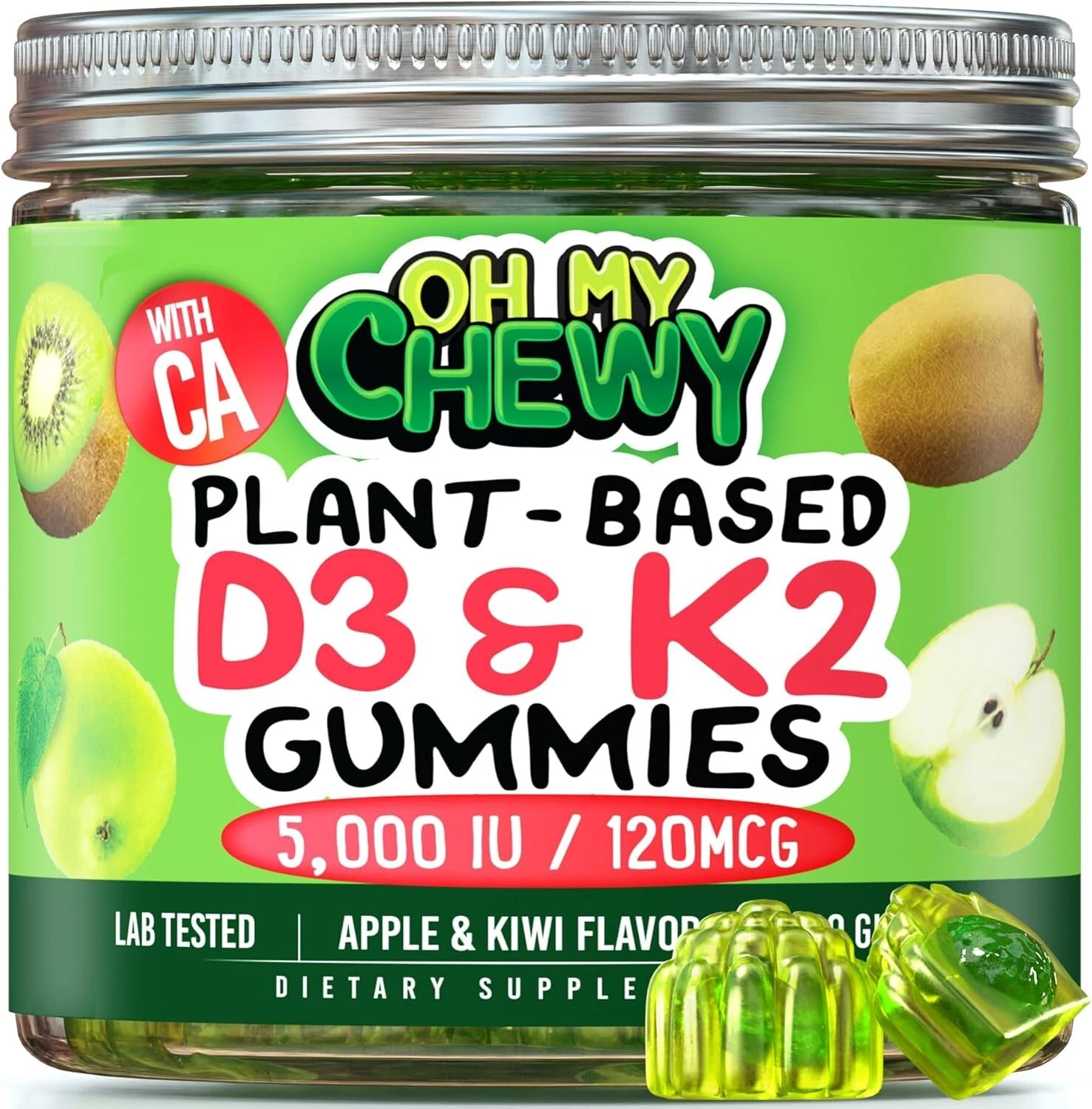 Vitamin D3 K2 Gummies - Kids, Teens & Adults, Supplement for Healthy Teeth, Bone