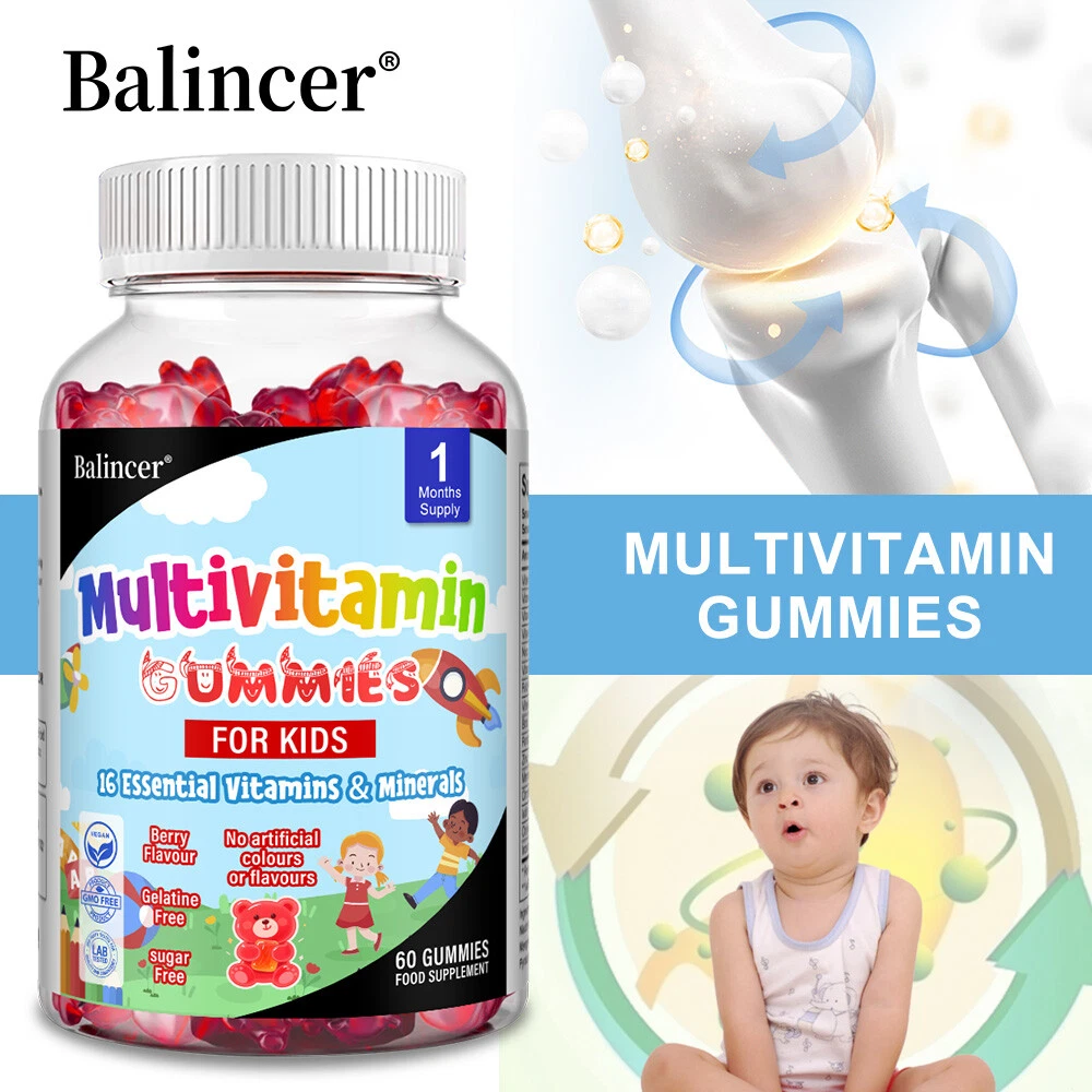 Children's Multivitamin Vitamins A, B, C, D and Zinc Immunity Growth.