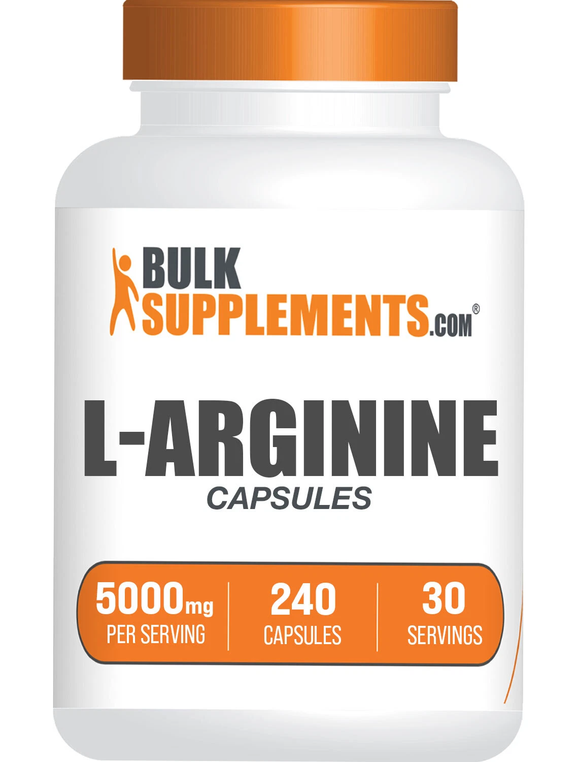 BulkSupplements L-Arginine 240 Capsules - 5000 mg Per Serving