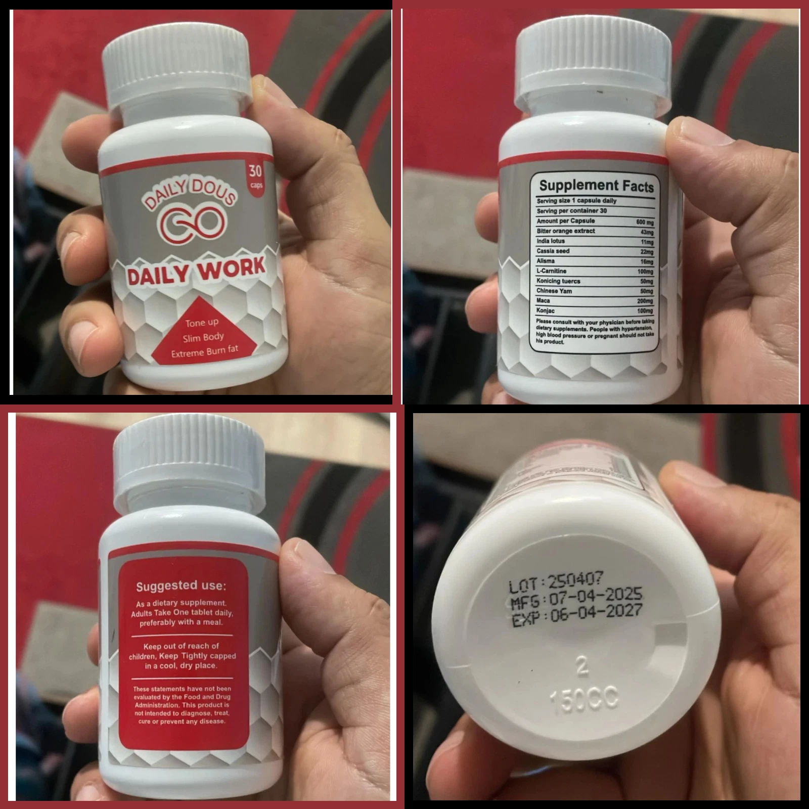 Daily Work Pills ** Brand New and Sealed ** by Daily Dous / Skinny 365 Exp.4/27