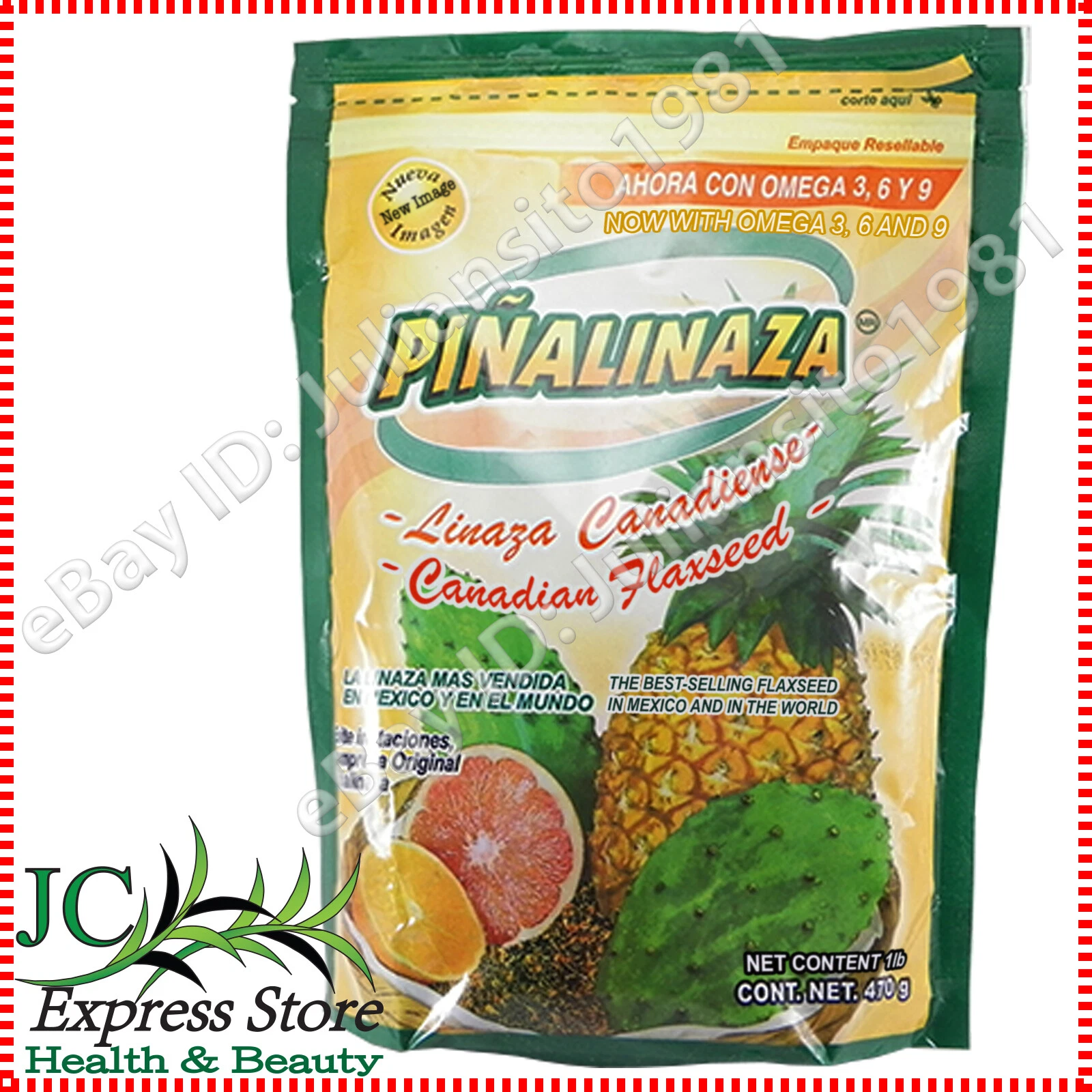 PINALINAZA CANADIAN FLAXSEED NOW WITH OMEGA 3 6 & 9 REDUCE OBESITY RISK BAG 1LB