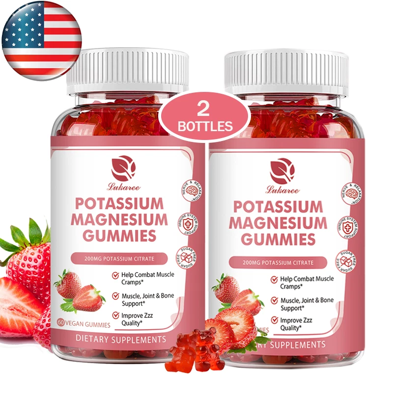 Magnesium Potassium Supplement Gummies - New Formula Calm Magnesium Glycinate