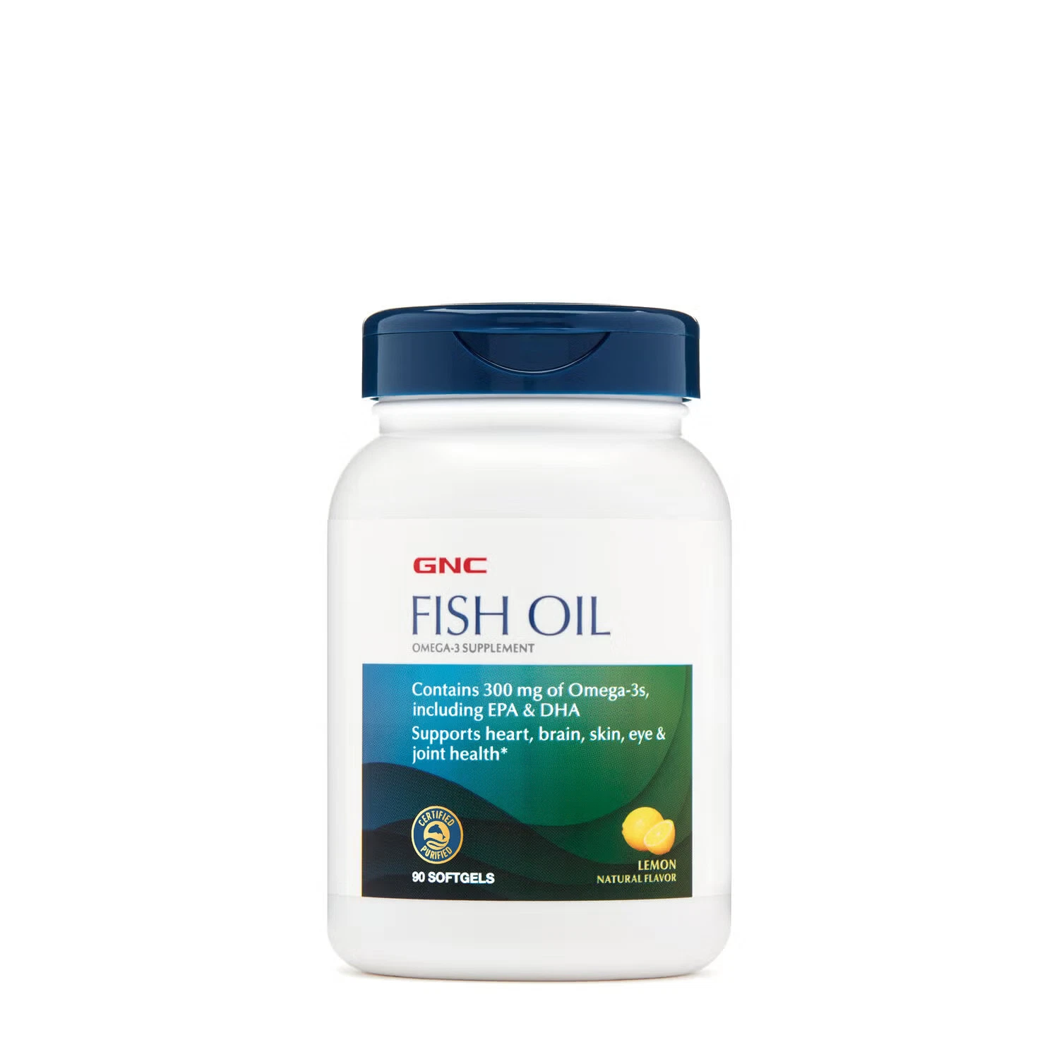 GNC Fish Oil | Omega-3 Supplement | Lemon | 90 Count