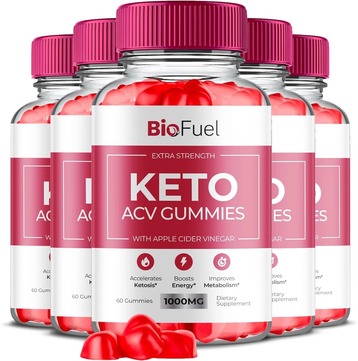 (5 Pack) Biofuel Keto Gummies, Bio Fuel Keto ACV Weight Loss (300 Gummies)