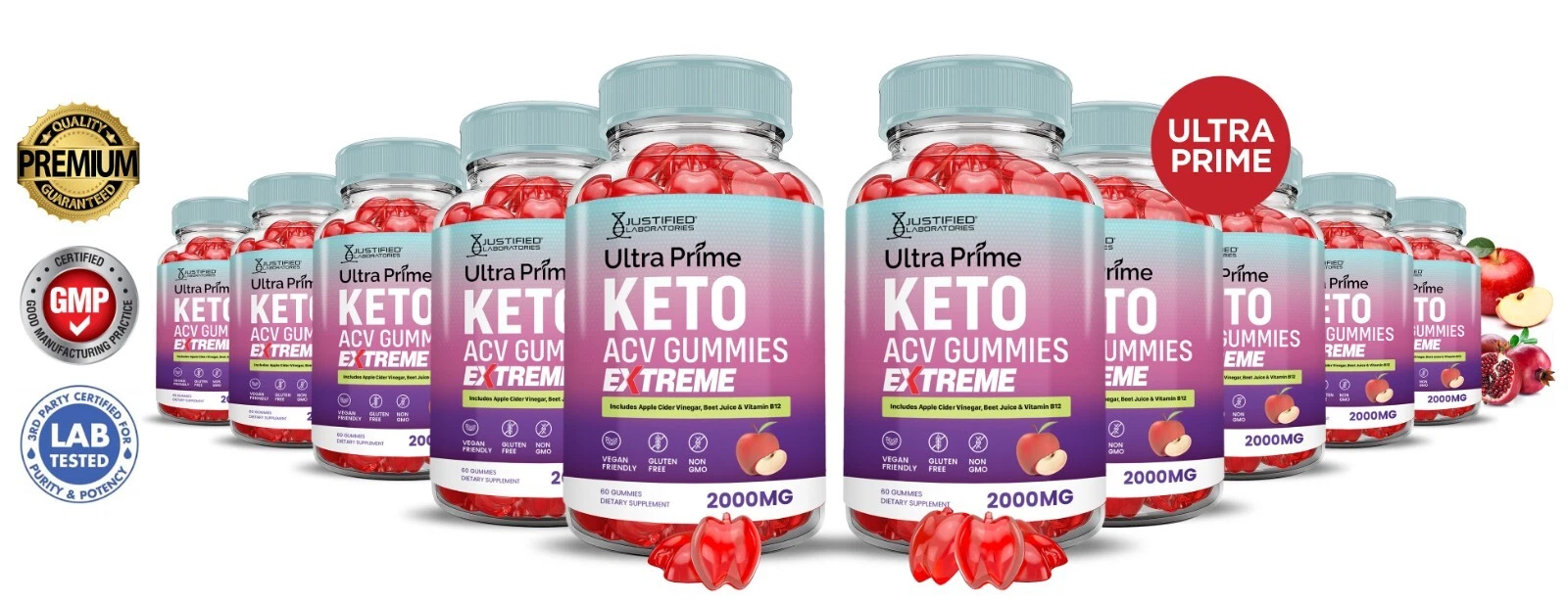 Ultra Prime Keto Extreme ACV Gummies 2000MG Apple Cider Vinegar 600 Gummys