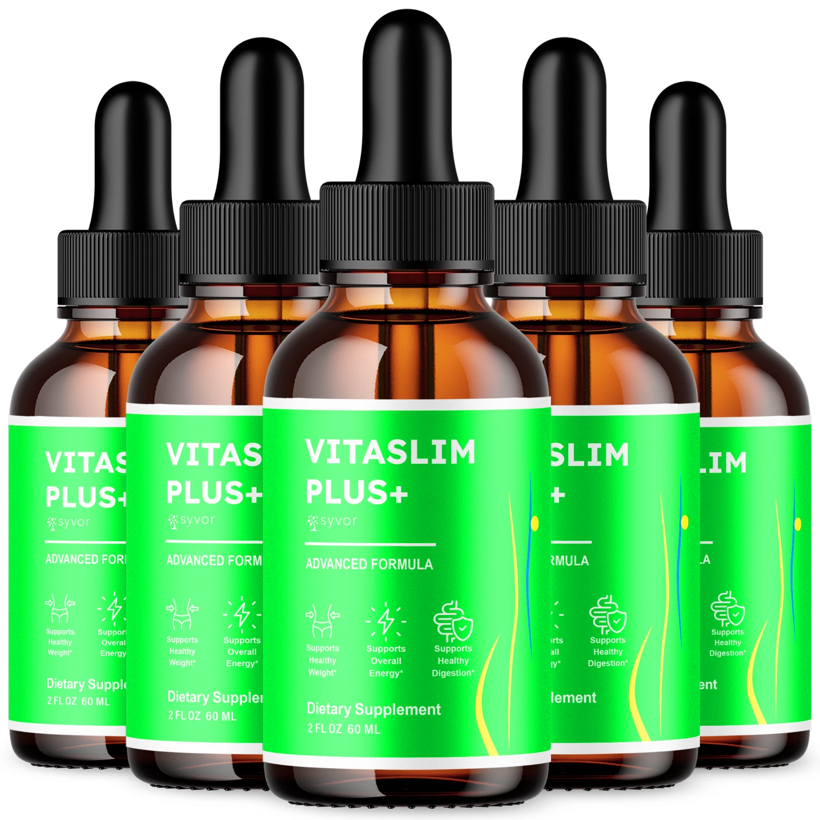 Vitaslim Plus Drops Advanced Liquid Supplement for Fitness Support ( 5 Pack )