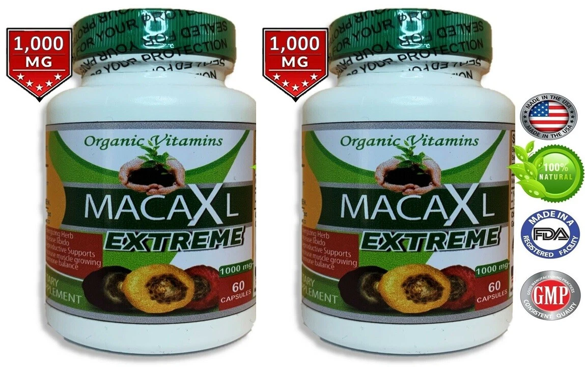 Organic maca root black red yellow 120 capsules maca extreme extract