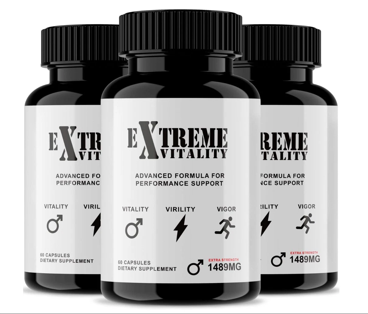3 Pack - Extreme Vitality - Male Vitality Pills - 180 Capsules