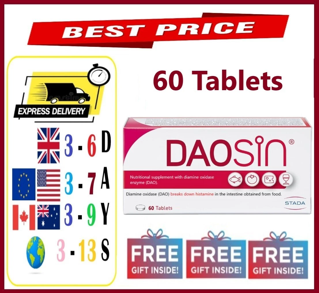 Daosin-Histamine Intolerance-Food Supplement-Diamine Oxidase-60 Tablets