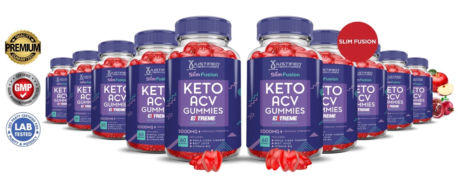 Slim Fusion Keto Extreme ACV Gummies 2000MG Apple Cider Vinegar 600 Gummys