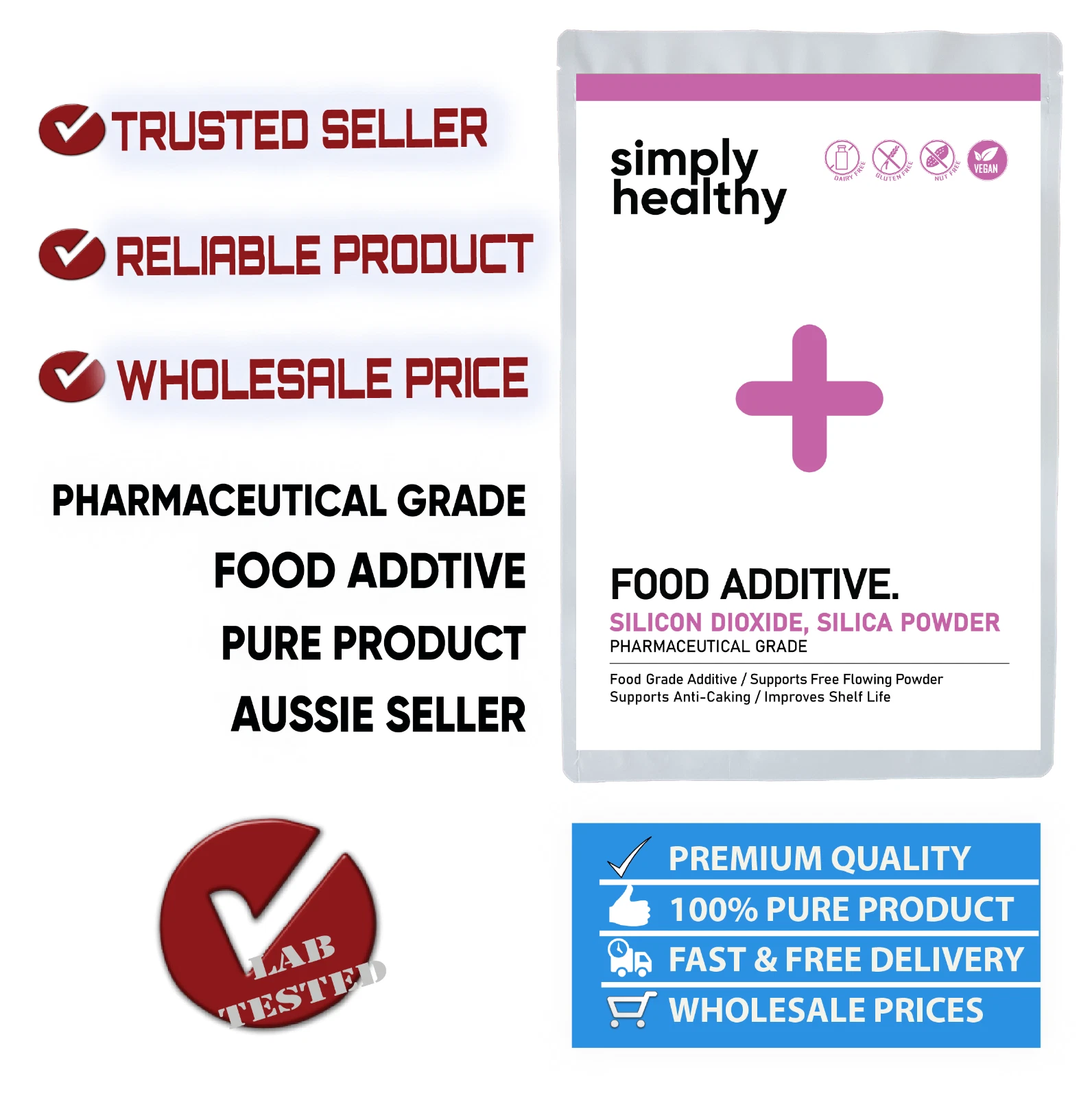 Silicon Dioxide 100g, Silica Powder (SiO2) Unflavoured Additive 100% Pure Powder