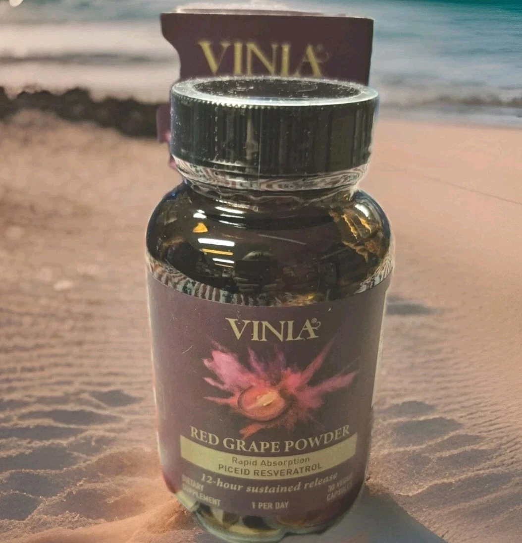 2 X Vinia Red Grape Powder Rapid Absorbtion Piceid Resveratrol -03/26