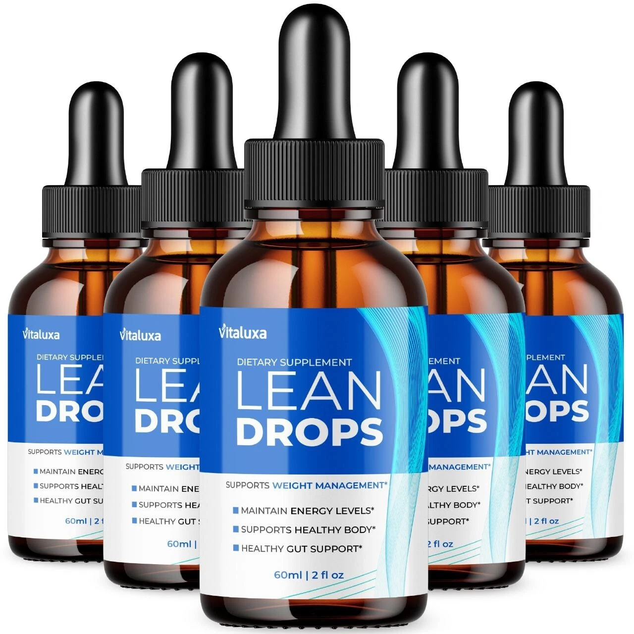 (5 Pack) Lean Drops for Weight Loss, Advanced Fat-Burning Formula (10oz)