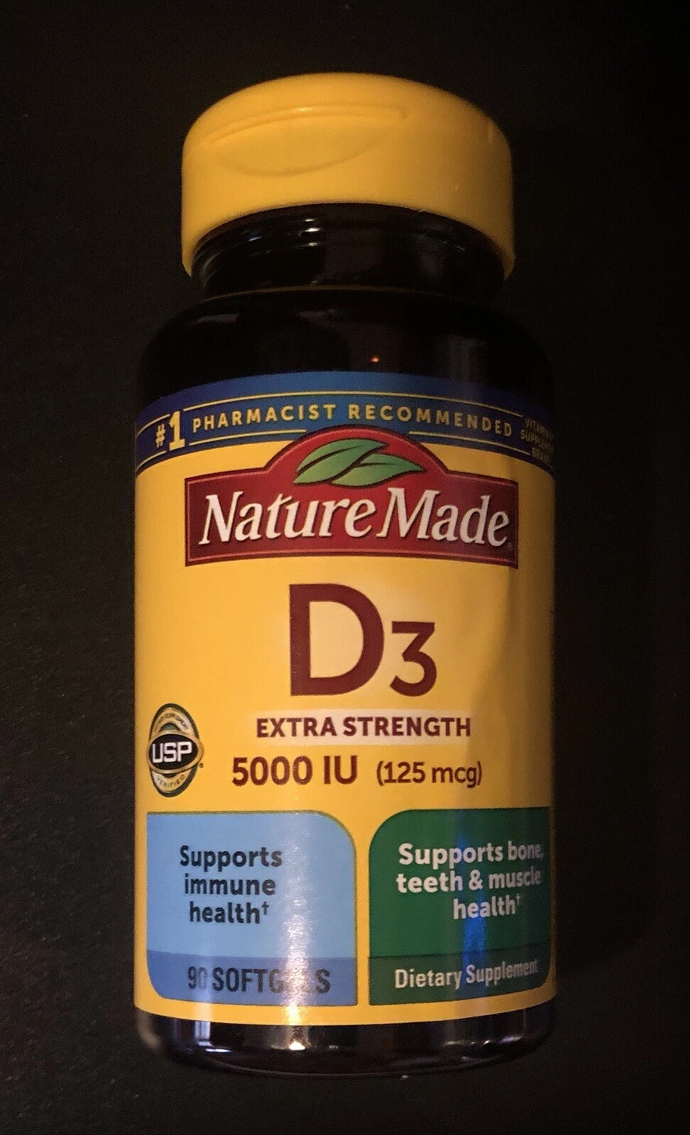 Nature Made D3 5000 IU 125 mcg Extra Strength 90 ct Softgels EXP 11/2026 NEW