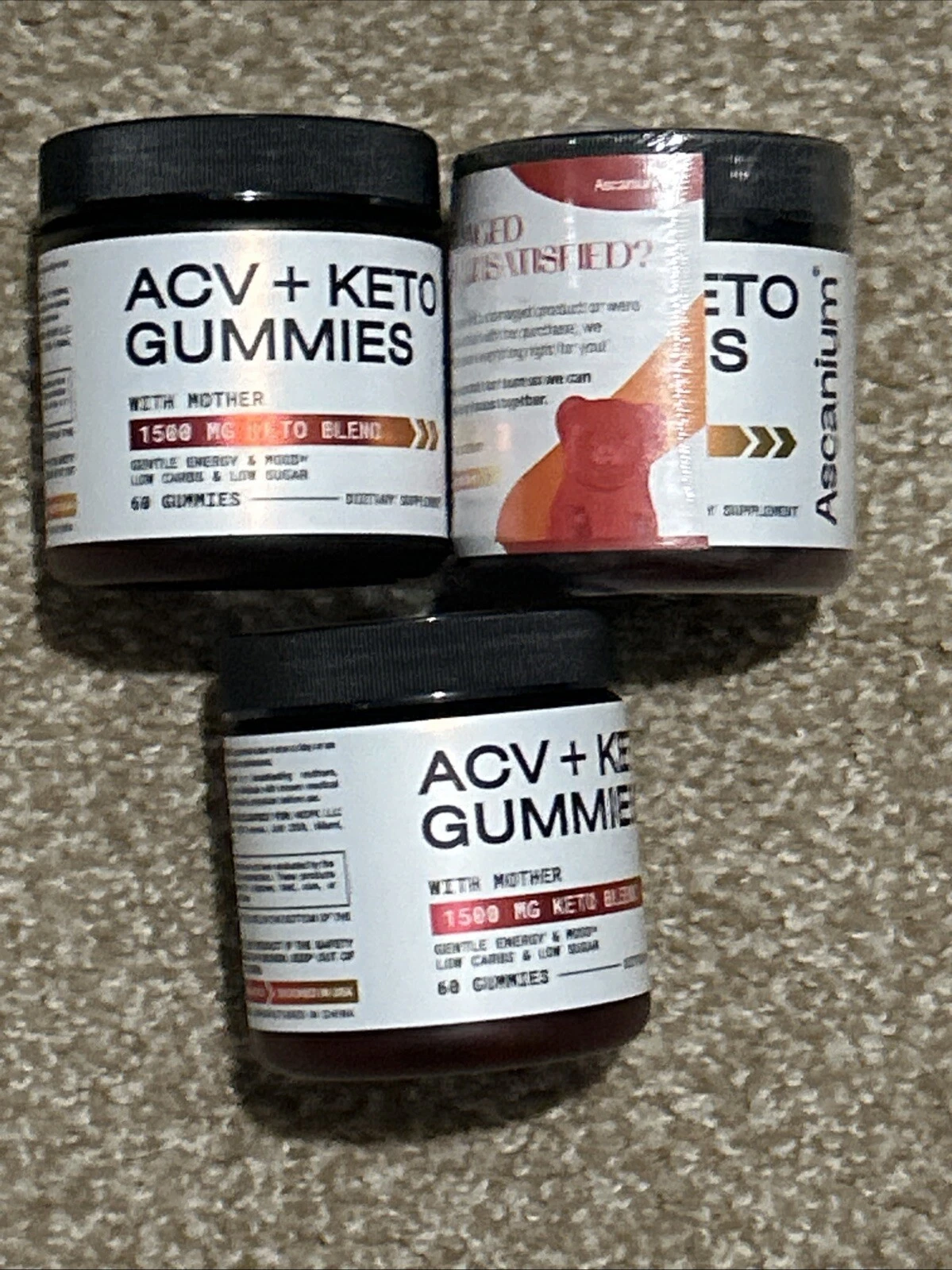 Ascanium Keto ACV Gummies 1500mg 60 Gummies - 3 Pack