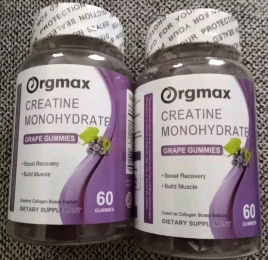 2-Orgmax Creatine Monohydrate Gummies 60 Count Grape Flavor New Exp. 2/2026