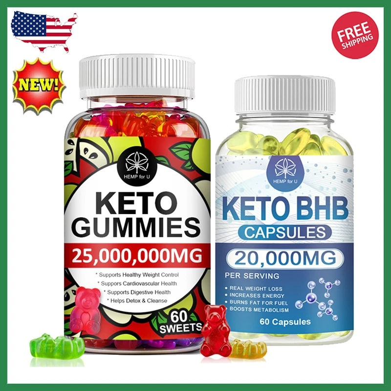 Keto ACV BHB Gummies/Capsules For Fat Burn Weight Loss Detox Keto Diet Pills