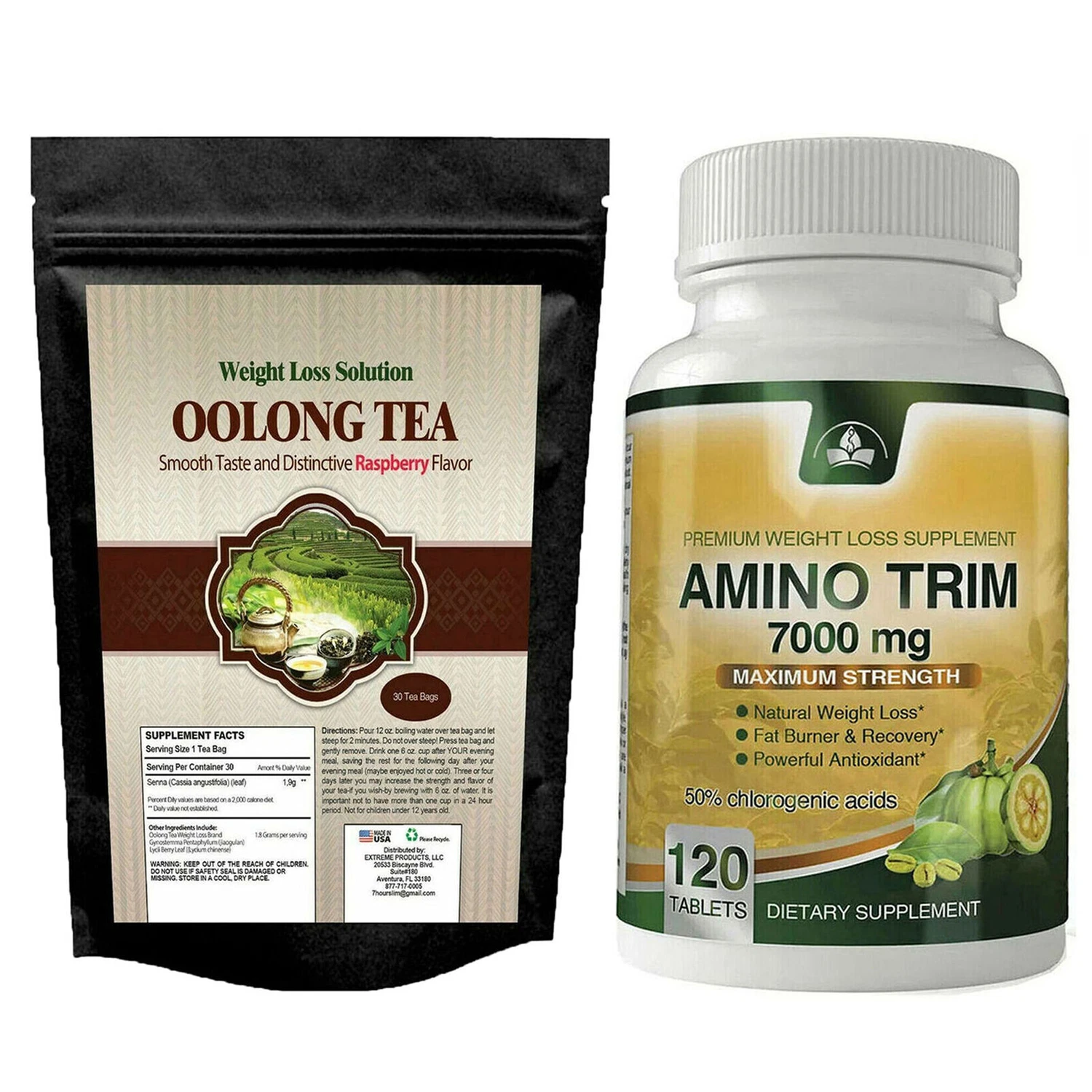 Oolong Tea Detox Weight Loss Amino Trim Fat Burner Pills Antioxidant Supplement