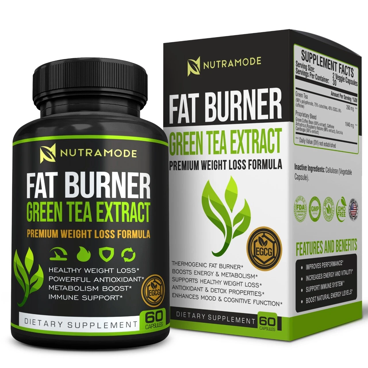 Green Tea Extract Belly Fat Burner Supplement with EGCG Appetite Suppressant