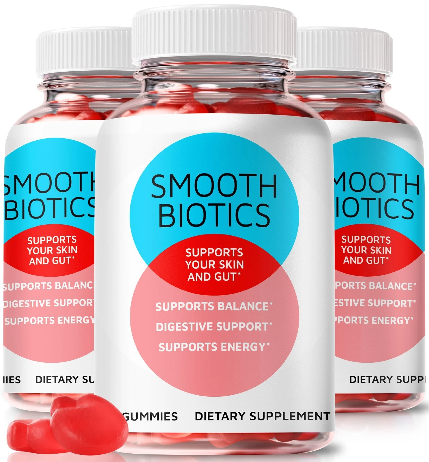 (3 Pack) Smooth Biotics Gummies to Support Radiant Skin & Gut Health