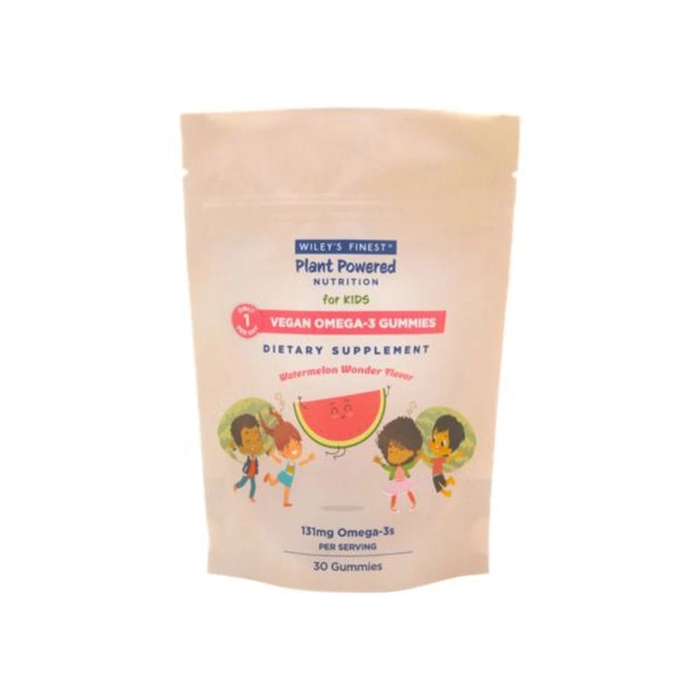 Kids Vegan Omega-3 Gummies - 131 MG per Serving - Watermelon Flavor (30 Gummies)