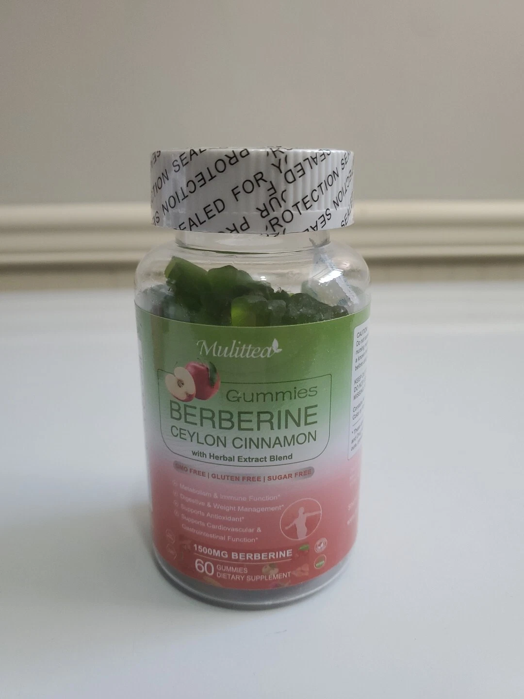 Mulittea Berberine 1500mg Plus Organic Ceylon Cinnamon - 60 Gummies 7/25