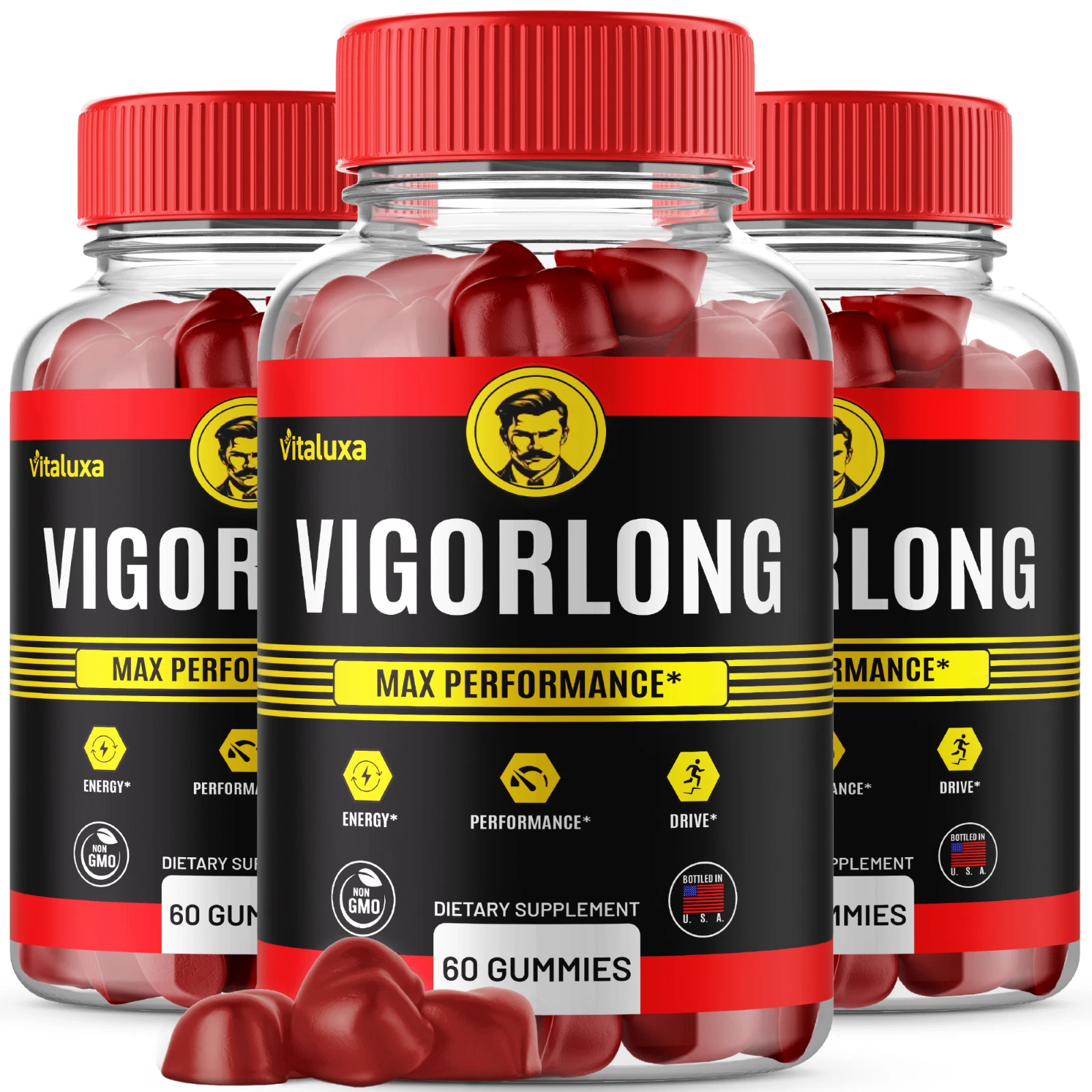 (3 Pack) VigorLong Gummies Male Performance & Endurance Gummy (180 Gummies)