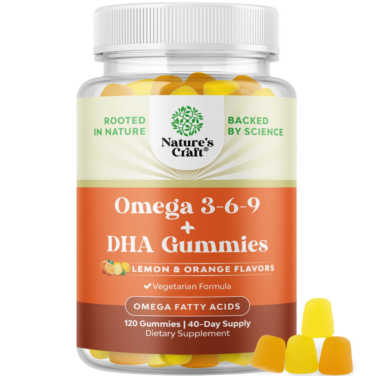 Vegetarian Omega 3 DHA Gummies for Adults - Brain Bone and Heart Joint Health