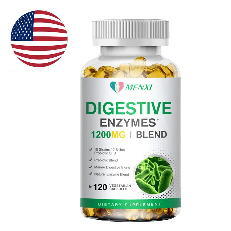 120 Digestive Enzymes Prebiotic & Probiotics Gas, Constipation & Bloating Relief