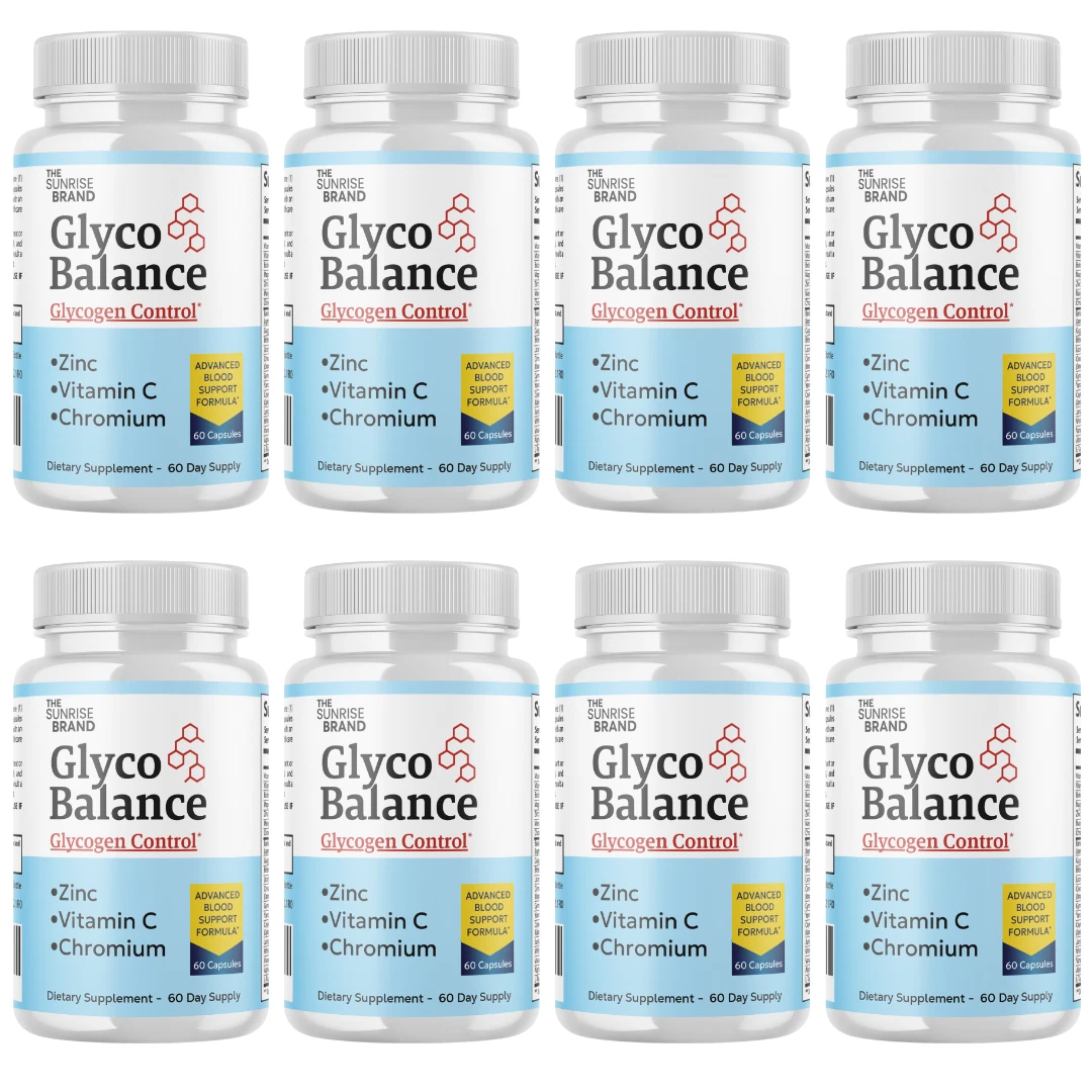 Glyco Balance- Blood Pressure and Sugar Support Supplement - 8 Bottles