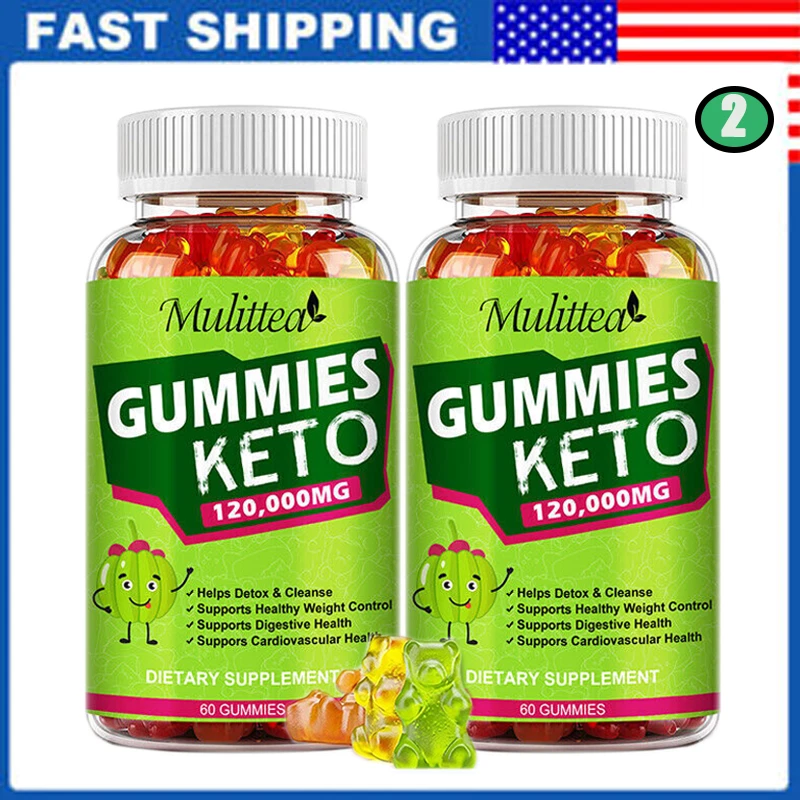 2x Keto ACV BHB Gummies For Fat Burn Weight Loss Detox Keto Diet Supplement