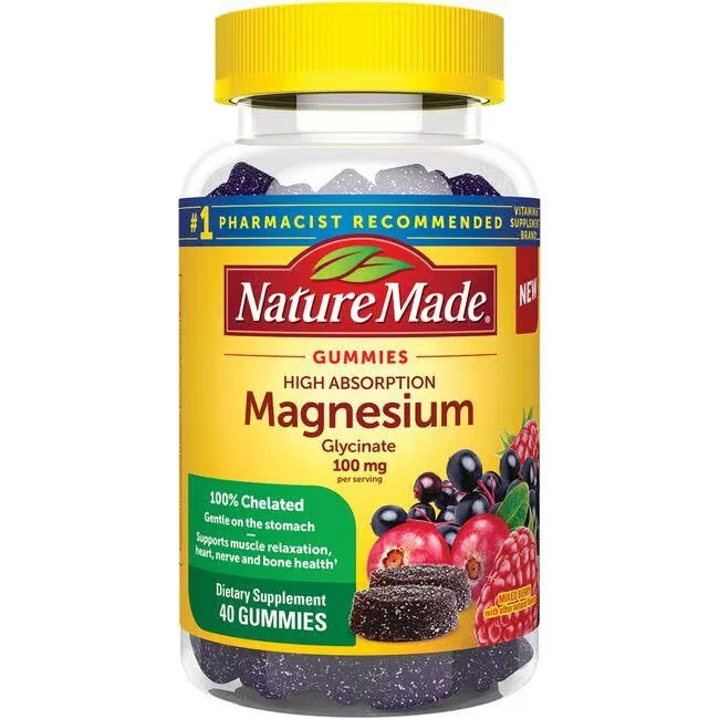 Nature Made Magnesium Glycinate Gummies - Mixed Berry 100 mg 40 Gummies