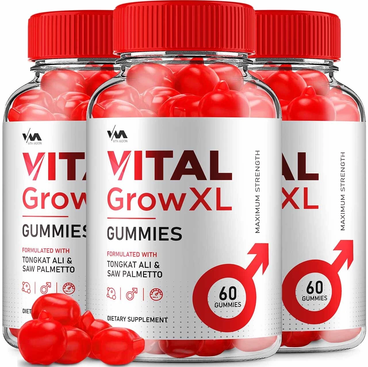 (3 Pack) Vital Grow XL Gummies for Men – VitalGrowXL Maximum Performance, 180...